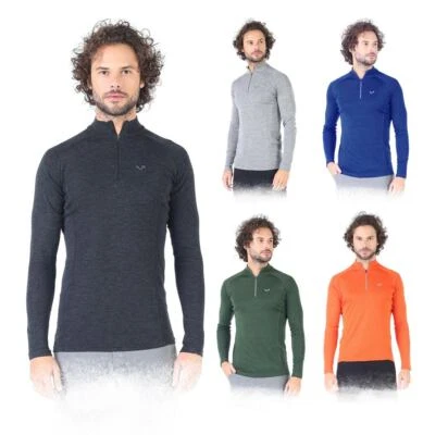 Langarmshirt Zip - 100% Merinowolle - Funktionsshirt - Baselayer l Woolona