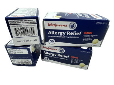 4 PACK Allergy 4 Hour Relief 50 Tablets (200 Total) exp 11/27  Walgreens
