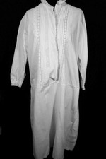 Antique French Antique Edwardian Cotton Night Gown Size Large Exc Condition
