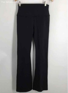 Alo Womens Black High Waist Flared Leg Pull On Track Pants Size Medium