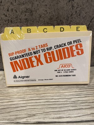 Aigner Index guides set of 25 card guides A-Z index guide cards