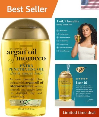 OGX Renewing + Argan Oil of Morocco Hair Oil, Extra Strength Penetrating Seru...