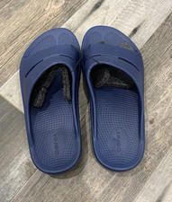 OOFOS Ooah Unisex Size M5/W7 Navy Blue Rubber Slide Recovery Comfort Sandals