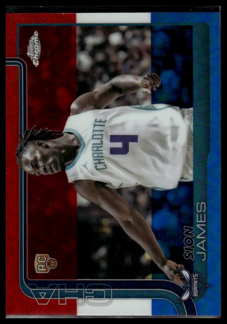 2025-26 Topps Chrome #283 Sion James Red White and Blue Refractor