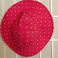  Carters Kids Pink White Polka Dot Sun Hat Bucket Beach Vacation Toddler 12 24m
