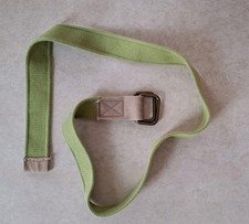 Womens Green Woven Canvas Belt