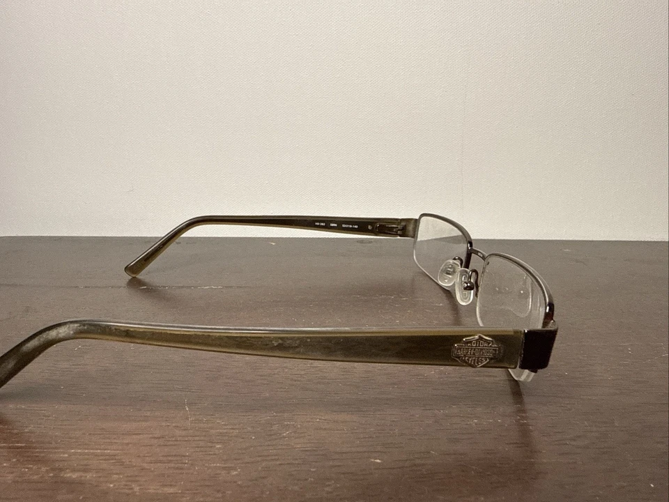 Harley Davidson Brown With Flame On Temple Plastic Eyeglasses Frame Foto 2 de 4