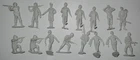 Marx 1960s-1970s Light Grey German Soldiers Lot Six