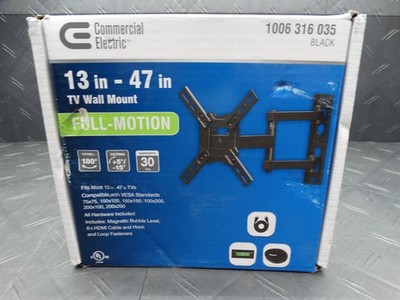 Commercial Electric 13 in. to 47 in. Full Motion Wall Mount for TVs XD2483-S