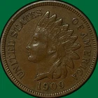 1909 Indian Head Cent Almost Uncirculated AU Coin #35250