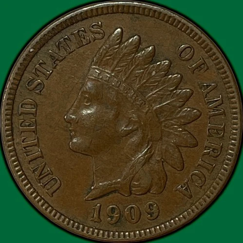 1909 Indian Head Cent Almost Uncirculated AU Coin #35250