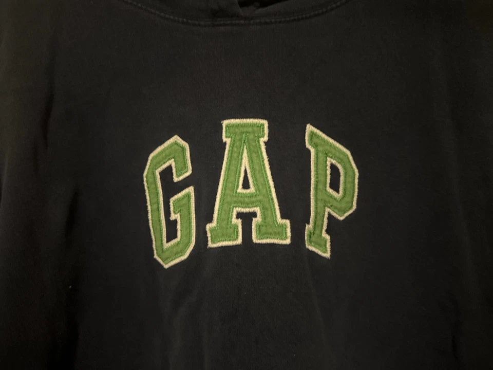 Sudadera con capucha GAP para mujer talla grande azul marino verde logotipo  Foto 2 de 4