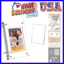 Acrylic Trading Card Display Frame Magnetic Card Holder Case with Stand Inn...