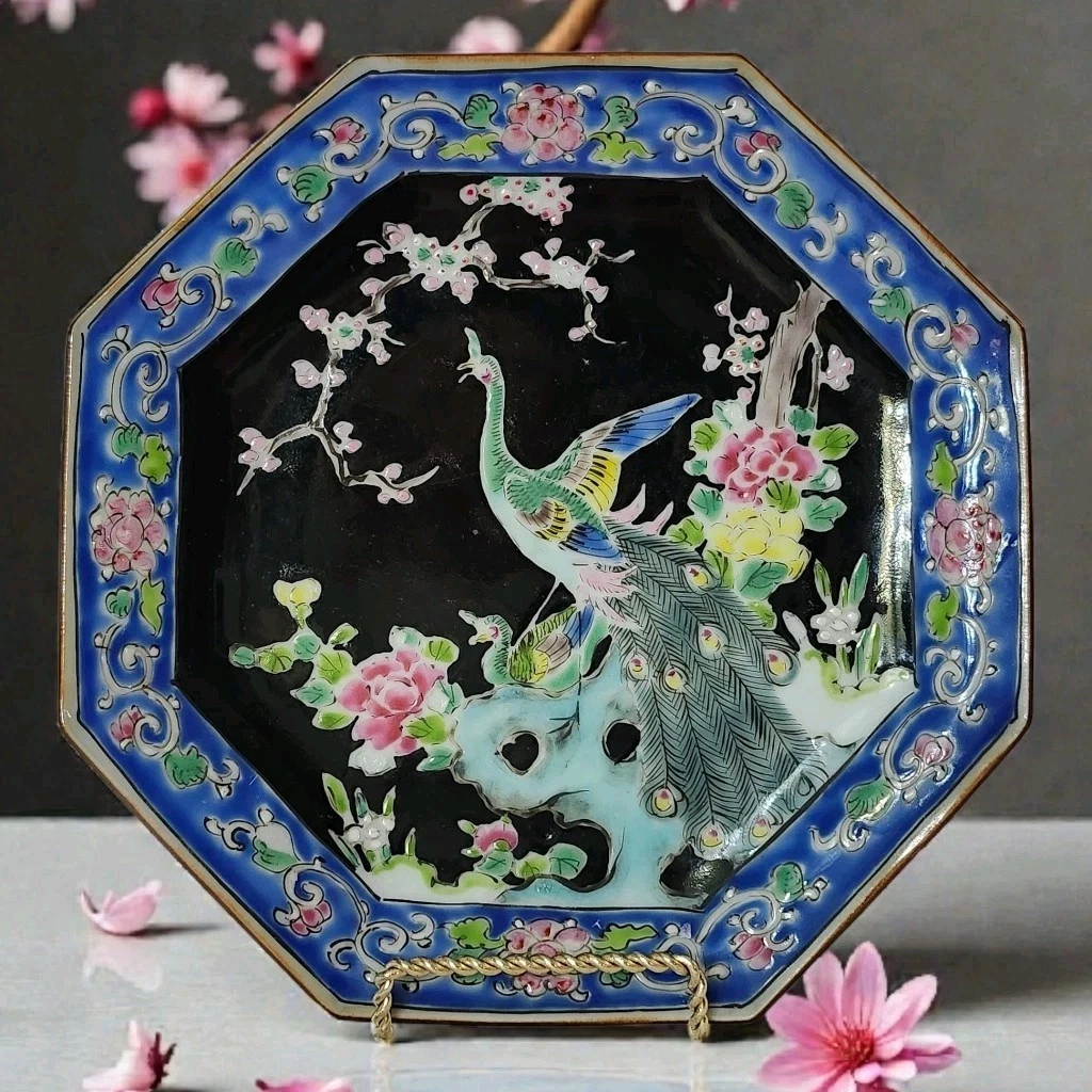 孔雀板中国古董盘子| eBay