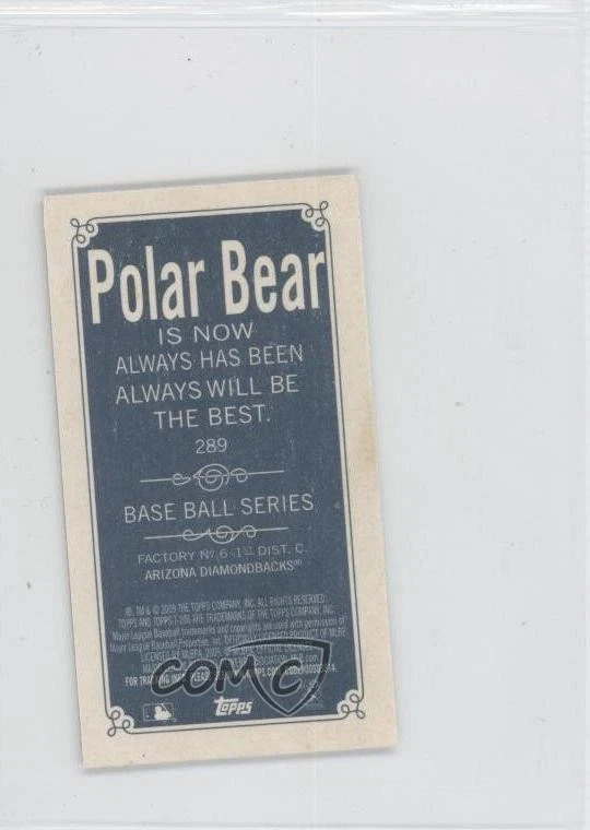 2009 Topps 206 Mini Polar Bear Trevor Cahill (Should be Card #290) Rookie RC - Image 2 of 2