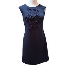 Eliza J Navy Sleeveless Floral Embellished Sheath Dress Size 2