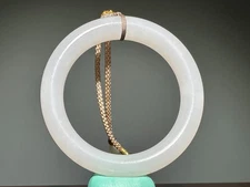 Rare Qing Dy Old Jade Carved "Huan" Design "Pei" "Gua Jian" Pendant L 5.0 cm