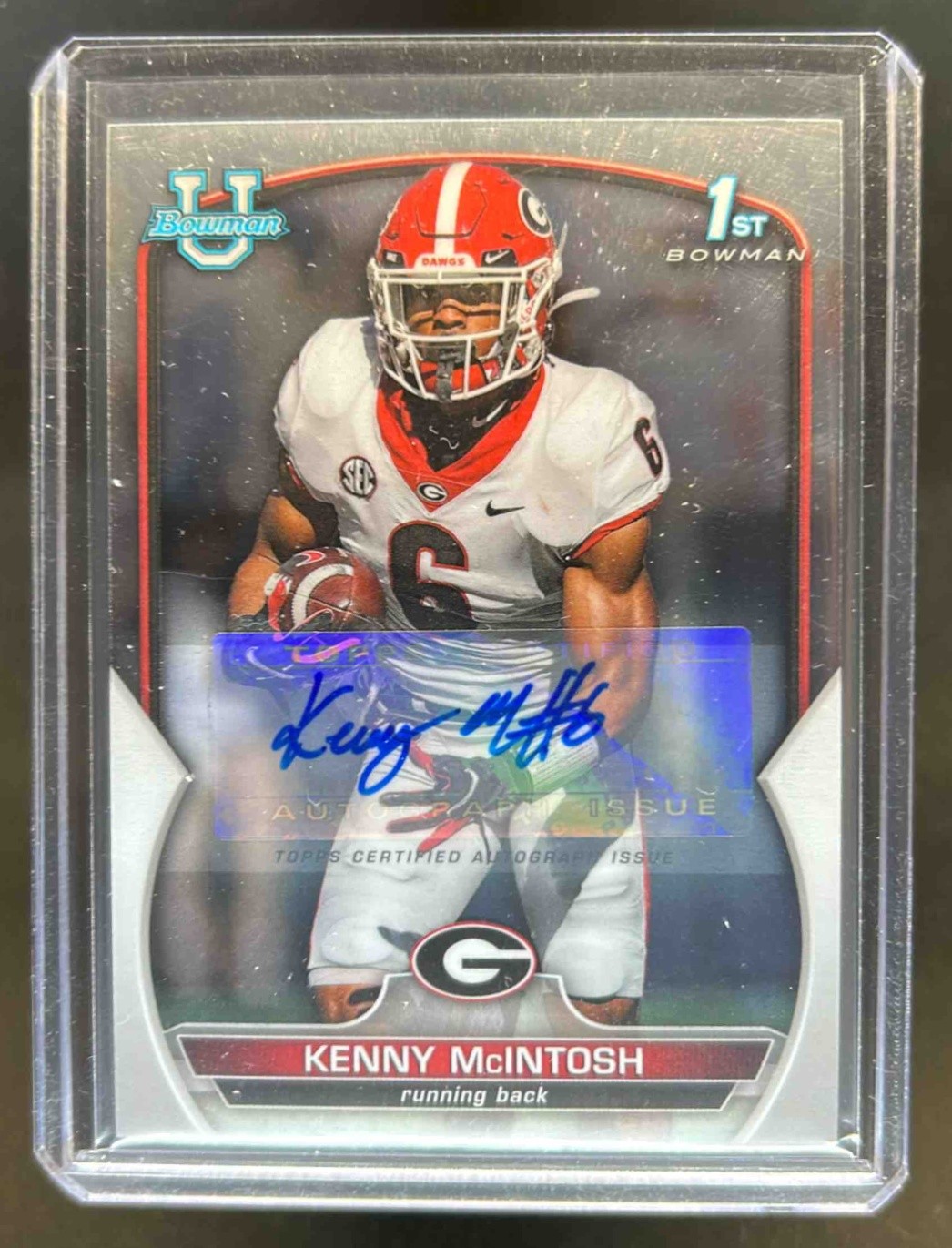 2022 Bowman U Chrome Kenny McIntosh Auto 1st #44 Bulldogs