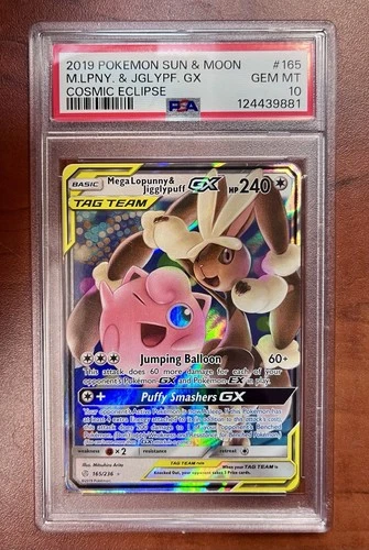 Pokemon Cosmic Eclipse Mega Lopunny Jigglypuff GX #165/236 PSA 10