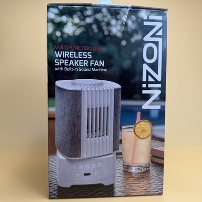 Nizoni Multifunction Wireless Speaker Fan w/ Sound Machine USB Charger 2000mAh