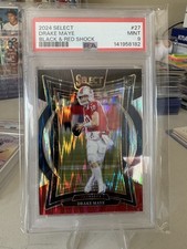 2024 Panini Select - Concourse Drake Maye #27 Black & Red Shock Prizm (RC)