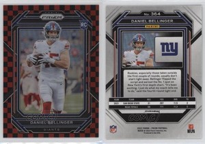 2022 Panini Prizm Rookies Black & Red Checker Daniel Bellinger #364 Rookie RC