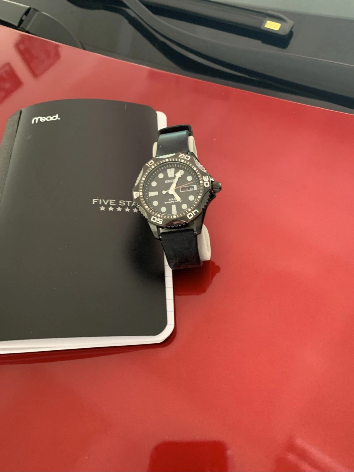 Seiko Solar Divers 200 m V158-OAEO Black Face Wrist Watch