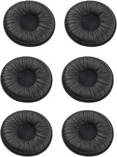 Ear Cushions Leatherette Spare Replacement Earpads for Pack of 6, Black