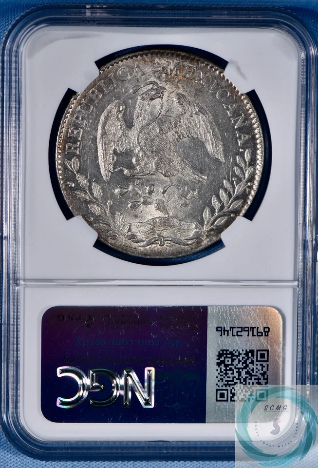 1892 ZS FZ Mexico 8 Reales NGC MS 62 - Eye Appealing Clean Specimen!!! - Image 2 of 4