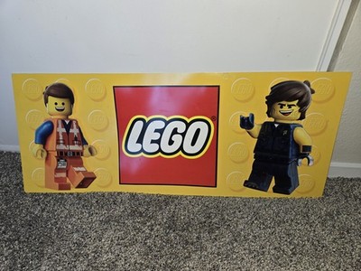 Rare LEGO Movie 2 3D Store Display Sign Emmet & Rex Dangervest 30x12