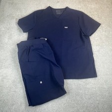 Figs Mens Scrub Set Navy Blue Chisec Top Axim Cargo Pants Large L