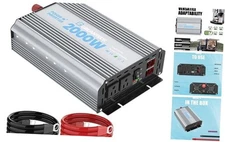 2000 Watt Power Inverter Modified Sine Wave, DC 12V to AC 110V 120V 2000W Grey