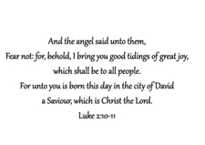 Luke 2:10-11 UNMOUNTED Rubber Stamp, Christmas Bible Nativity Verse KJV #24