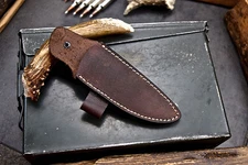 CFK Handmade HIGH QUALITY Brown Leather Right Hand Vertical Belt Knife Sheath 22