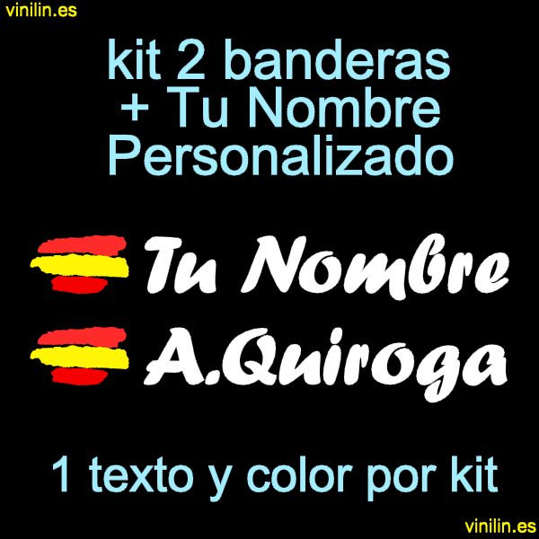 PEGATINA VINILO BANDERA TU NOMBRE, PARA TABLAS, CASCOS, PALOS DE ESQUI