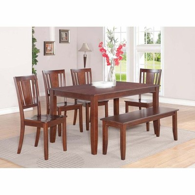 DUDL6-MAH 6 PC Dining set - Table and 4 Dining Chairs and Black/Cherry