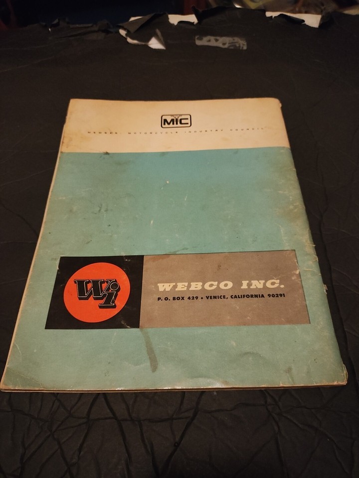 WEBCO MOTORCYCLE PARTS CATALOG ,VENICE CALIFORNIA 1960'S/1970'S SCARCE