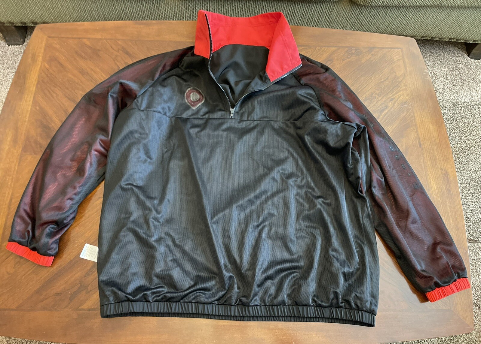 Men’s Pullover Jacket Red Black Windbreaker 1/4 Z… - image 20