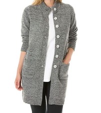 Woman Within Plus Size Heather Grey Heather Charcoal Sweater Cardigan Size 1X