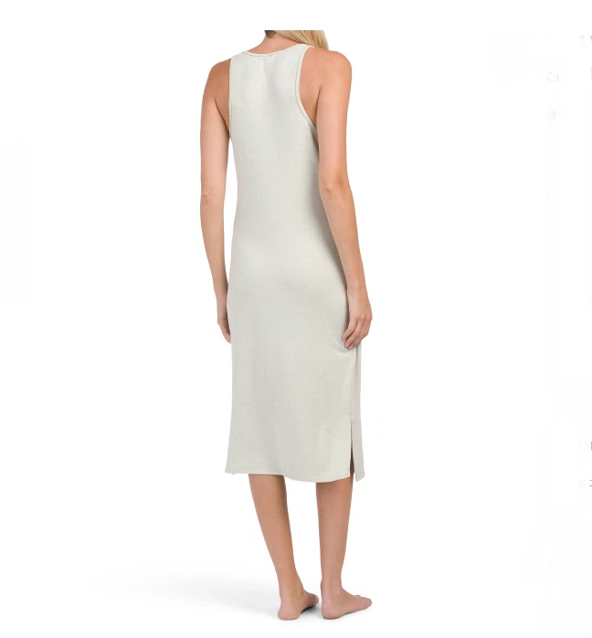 CALVIN KLEIN Mujer Vestido de Noche CK LOGO Vestido Largo para Dormir Talla L Verde Foto 2 de 4