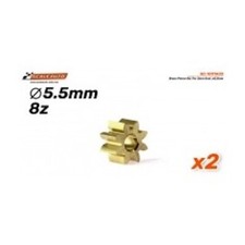 Scaleauto SC-1091A55 Brass Pinion 8 Tooth for 2mm motor shaft,  5.5mm x2 