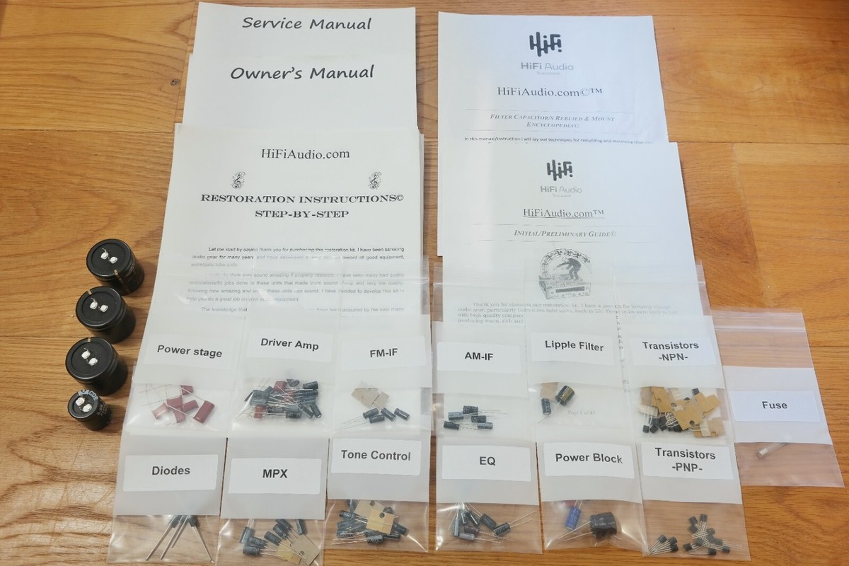 Sansui 1000x receiver rebuild restoration Capacitor Kit repair