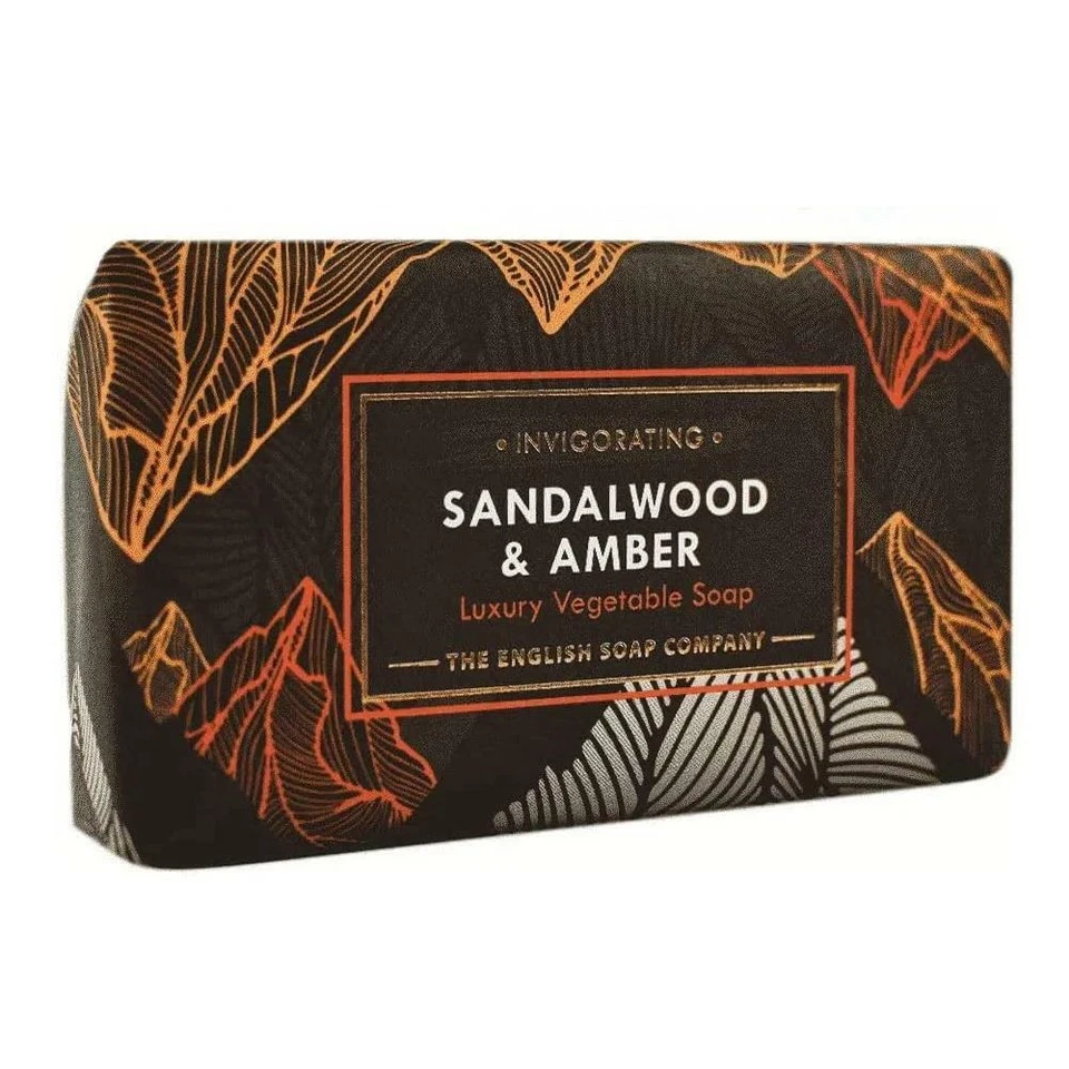 The English Soap Company Radiant Sandalwood & Amber Wrapped Vegan Soap Bar 190g
