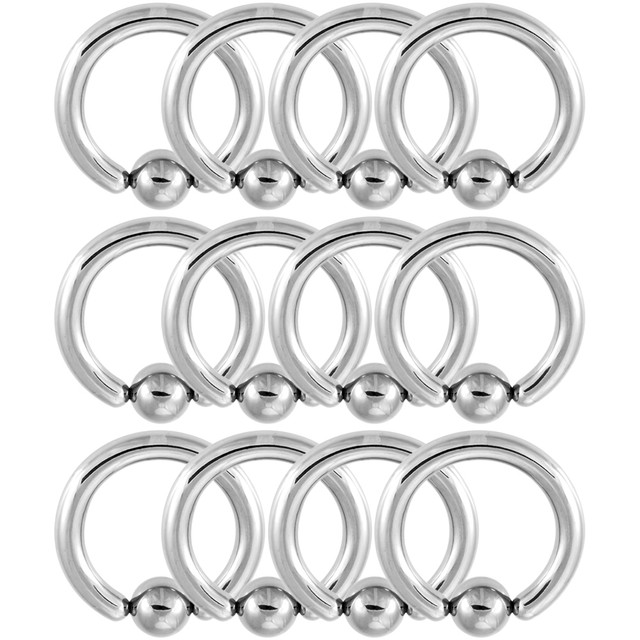 Captive Bead Ring 12Pack 4ga Ear Lip Nose Nipple Prince Albert eBay