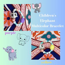 New Children's Elephant Multicolor Bead Bracelet Elastic Supports