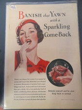 1933 Coca Cola: Banish That Yawn Vintage Print Ad