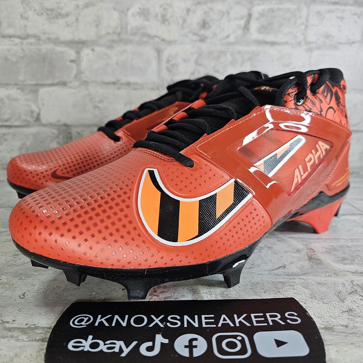 Nike Alpha Menace 4 Pro Nrg Picante Red Football Men Sz 10.5 FQ3984-600 New Nike Alpha Menace Pro 4 NRG Orange Football Cleats FQ3984  main image 4
