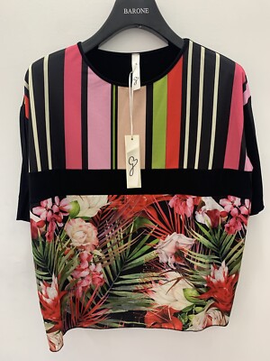 Damen Viskose Shirt Crop Blumenmuster G-Linie
