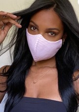 Victoria Secret Reusable Face Mask Pink stripes Adjustable Strap