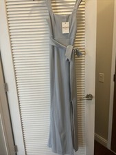 Show Me Your Mumu Paris Gown In Steel Blue Stretch XS